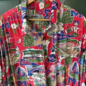 HTF Vintage Reyn Spooner Ole Miss Shirt XXL Colonel Reb Tailgate Aloha Football